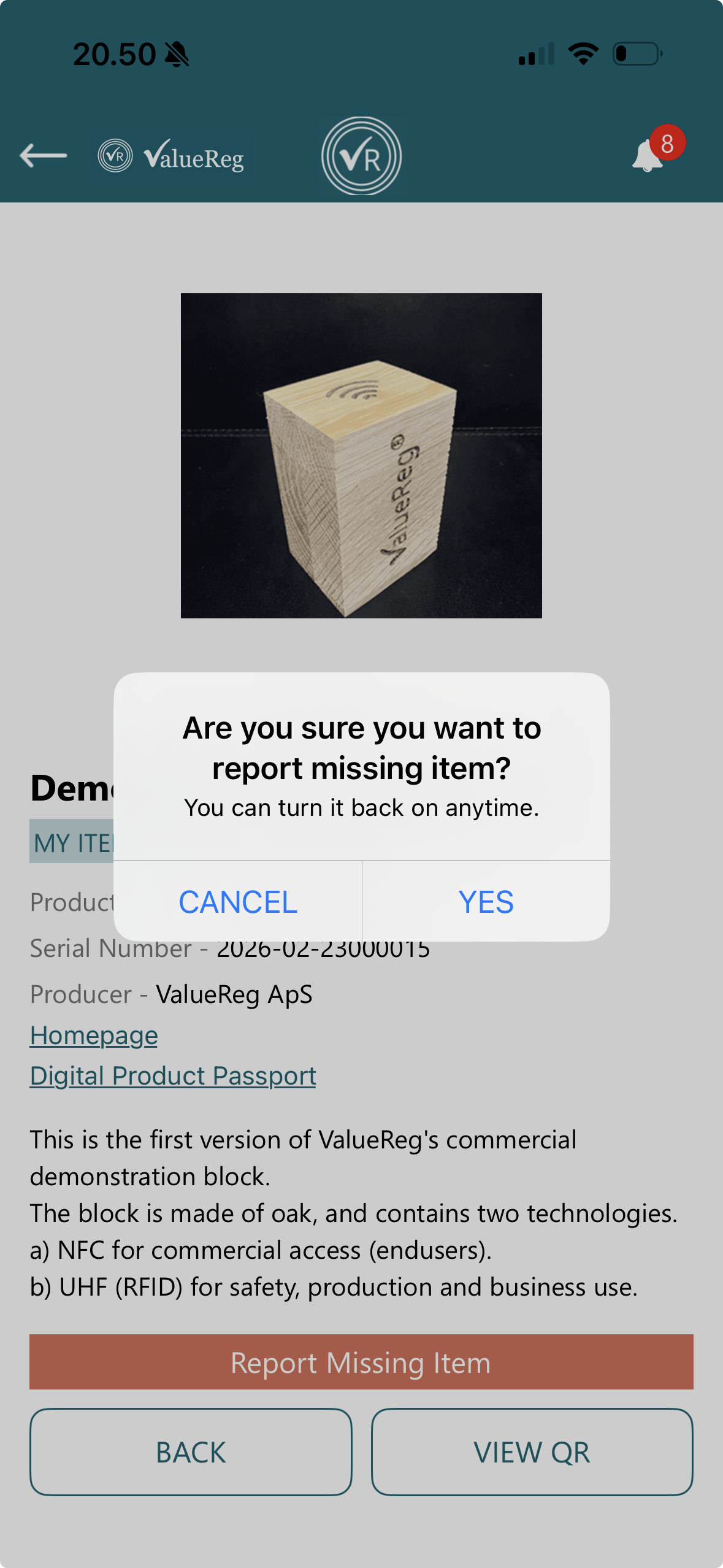 ValueReg App – Detaljer